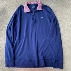 Vineyard Vines Stripe Collar Popover Sweatshirt